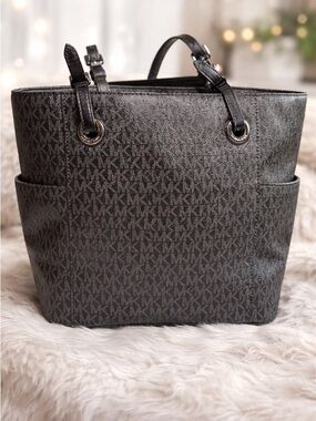 Michael Kors Black MK Monogram Satchel